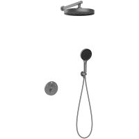 Душевая система Vincea Inspire с термостатом Вороненая сталь арт-VSFW-3I22MT2GM — фото 1, Встраиваемые душевые комплекты