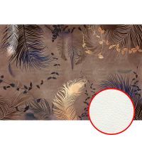 Фреска Ortograf Levity 33354 Фактура флок FLK Флизелин (4*2,7) Коричневый/Синий, Листья/Перья арт-33354 (флок FLK) — фото 1, Фрески