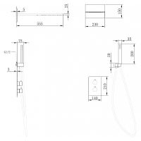 Душевая система Abber Weiss Insel с термостатом Хром арт-AF8052 — фото 3, Встраиваемые душевые комплекты