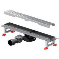 Душевой лоток AM.PM MasterFlow 50 с решеткой Хром матовый Cut Gradient арт-W01SC-P11-050-01SB — фото 2, Душевые лотки