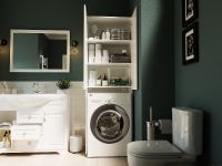 Шкаф пенал 1MarKa Wall Classic 67 над стиральной машиной Белый глянцевый арт-У79534 — фото 4, Пеналы для ванной комнаты