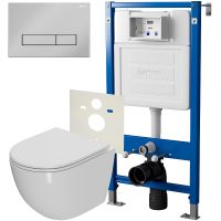 Комплект унитаза с инсталляцией Point Афина с сиденьем Микролифт и клавишей смыва Хром арт-PN48054C — фото 1, Комплекты унитаз + инсталляция