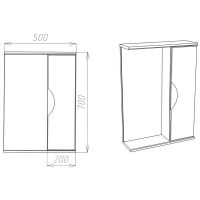 Зеркало со шкафом VIANT Барселона 50 Белое арт-VBAR50-ZSH — фото 6, Зеркальные шкафы в ванную