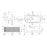 Акриловая ванна Abber 170х80 без гидромассажа арт-AB9412-1.7 R — фото 6, Акриловые ванны