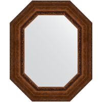 Зеркало Evoform Polygon 82х67 в багетной раме - Состаренная бронза с орнаментом 120 мм арт-BY 7266 — фото 1, Зеркала в ванную комнату