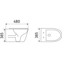 Унитаз CeramaLux подвесной с сиденьем Микролифт арт-B2330-4MC — фото 2, Подвесные унитазы
