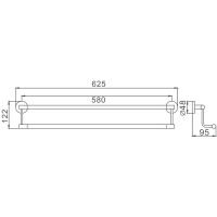 Полотенцедержатель Haiba двойной Черный арт-HB8709 — фото 2, Полотенцедержатели