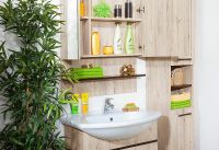 Зеркальный шкаф Бриклаер Карибы 75 Дуб кантри Венге арт-4620750416058 — фото 4, Зеркальные шкафы в ванную