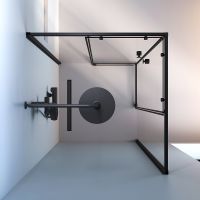 Душевой уголок AM.PM X-Joy 90х90 профиль Черный матовый стекло прозрачное арт-W94G-403-9090-BТ — фото 8, Квадратные душевые уголки
