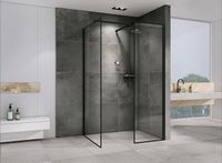 Душевая перегородка Abber Immer Offen 120 профиль Черный стекло прозрачное арт-AG67128B — фото 3, Душевые перегородки