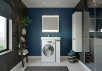 Шкаф пенал Aquaton Лондри 34 подвесной Белый глянец арт-1A236203LH010 — фото 5, Пеналы для ванной комнаты