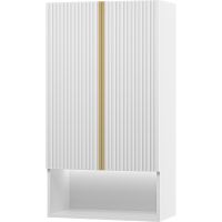 Подвесной шкаф Brevita Vega 60 над стиральной машиной Белый матовый Золото арт-VEG-08060-011 — фото 1, Шкафы для ванной