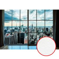 Фреска Ortograf Небоскребы 30565 Фактура бархат FX Флизелин (4*2,7) Серый/Голубой, Город арт-30565 (бархат FX) — фото 1, Фрески