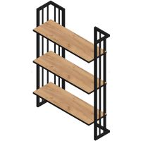 Стеллаж Sanflor Тетрис 1000 69 Дуб крафт золотой Черный муар арт-С20866 — фото 1, Стеллажи для ванной комнаты