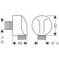 Шланговое подключение Hansgrohe Fixfit Шлифованная бронза арт-27454140 — фото 3, Шланговые подключения