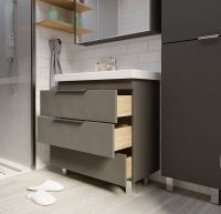 Тумба под раковину 1MarKa Gaula 80Н Графит матовый арт-У92547 — фото 5, Тумбы под раковину