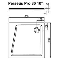 Душевой поддон из искусственного камня Ravak 10° Perseus Pro 80x80 Белый арт-XA054401010 — фото 5, Душевые поддоны из искусственного камня