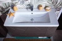 Тумба под раковину Бриклаер Кристалл 100 подвесная Софт Графит Ясень Анкор темный арт-4627125414565 — фото 6, Тумбы под раковину