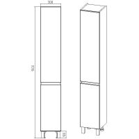 Шкаф пенал VIANT Мальта 30 Белый арт-VMAL300BEL-PEN — фото 6, Пеналы для ванной комнаты
