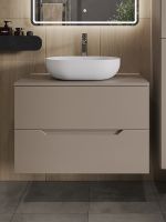 Тумба с раковиной Orange Line 80 подвесная Латте матовый арт-Li-80TuLMDF+B05-480W — фото 3, Тумбы с раковиной