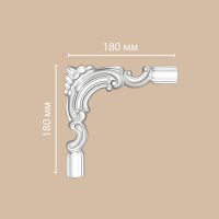 Угловой элемент Decomaster 180x180x25 мм арт-DP 8032 C — фото 2, Молдинги