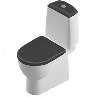 Унитаз Sanita Luxe Best Luxe SL DM Black Белый с бачком и черным сиденьем Микролифт арт-WC.CC/Best/2-DM/BLK.G/S1 — фото 1, Напольные унитазы