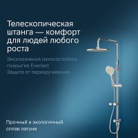 Душевая система AM.PM Like Хром арт-F0780064 — фото 3, Душевые стойки