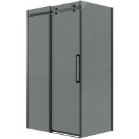 Душевой уголок Grossman Classic 110х80 профиль Черный матовый стекло тонированное арт-120.K33.04.1180.21.10 — фото 1, Прямоугольные душевые уголки