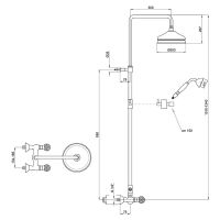 Душевая система Webert Karenina Хром арт-KA760405015 — фото 2, Душевые стойки