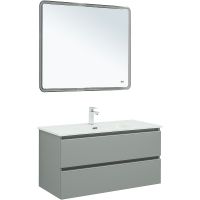 Тумба под раковину Aquanet Вега 100 подвесная Мисти грин арт-329599 — фото 8, Тумбы под раковину