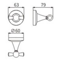 Двойной крючок CeramaLux Luxury Черный Золото арт-57501 — фото 2, Крючки для полотенец