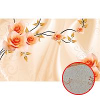 Фреска Ortograf 3D 33215 Фактура бархат золото FX-G Флизелин (4,3*2,7) Розовый, Цветы арт-33215 (бархат золото FX-G) — фото 1, Фрески