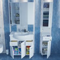 Тумба под раковину СанТа Эльбрус 80 Белая арт-201115 — фото 5, Тумбы под раковину