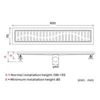 Душевой лоток Gappo с решеткой Оружейная сталь арт-G86007-39 — фото 6, Душевые лотки