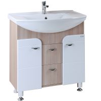 Тумба под раковину Onika Стиль 75 Светлый ясень Белый арт-107512 — фото 1, Тумбы под раковину