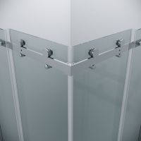 Душевой уголок Grossman Classic 100х100 профиль Хром стекло прозрачное арт-300.K33.04.1010.10.00 — фото 10, Квадратные душевые уголки