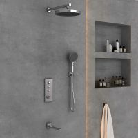 Душевая система Vincea Inspire с термостатом Хром арт-VSFW-433TI2CH — фото 1, Встраиваемые душевые комплекты