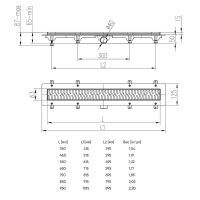 Душевой лоток Veconi Klasik 550 с решеткой Хром глянцевый / под плитку арт-V550K — фото 4, Душевые лотки