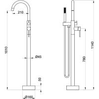 Смеситель для ванны Orange Steel Хром арт-M99-336cr — фото 11, Смесители напольные