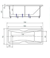 Акриловая ванна Aquatek Феникс 170x75 без гидромассажа с фронтальной панелью с каркасом (разборный) со слив-переливом (слева) арт-FEN170-0000043 — фото 4, Акриловые ванны