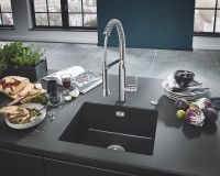Кухонная мойка Grohe K700 53 Черный гранит арт-31654AP0 — фото 4, Кухонные мойки