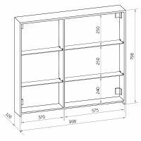 Зеркальный шкаф Континент Mirror Box black Led 100 с подсветкой Черный арт-МВК051 — фото 13, Зеркальные шкафы в ванную