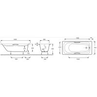 Чугунная ванна Jacob Delafon Melanie 160x70 с антискользящим покрытием арт-E2935-00 — фото 3, Чугунные ванны