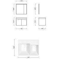 Комплект мебели для ванной Ceruttispa 10036 подвесной Темно-серый арт-MAIELLA 60 — фото 7, Комплекты мебели для ванной