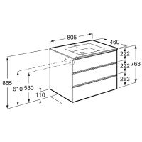 Тумба под раковину Roca The Gap 80 подвесная Белый глянец арт-A857406806 — фото 13, Тумбы под раковину