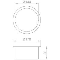 Обруч для отверстия в рабочий стол Nofer с крышкой Сатин арт-09008.S — фото 4, Прочие аксессуары и комплектующие