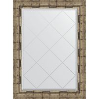 Зеркало Evoform Exclusive-G 86х63 с гравировкой в багетной раме - Серебряный бамбук 73 мм арт-BY 4093 — фото 1, Зеркала в ванную комнату