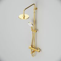 Душевая система AM.PM X-Joy с термостатом Золото арт-F0785A599 — фото 3, Душевые стойки