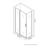 Душевой уголок Berges Legos LS-2 100х80 профиль Хром стекло прозрачное арт-061042 — фото 3, Прямоугольные душевые уголки