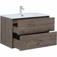 Товар: Тумба под раковину Aquanet Lino 80 Flat подвесная Дуб веллингтон арт-287543 - фото 5 Тумба под раковину Aquanet Lino 80 Flat подвесная Дуб веллингтон арт-287543 — фото 5, Тумбы под раковину